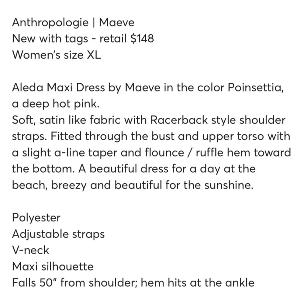 Anthropologie Aleda Maxi Dress - Size XL - NWT - Picture 14 of 14